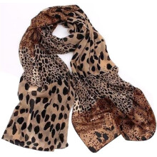 Women's Long Scarf Soft Leopard Print Chiffon Silk Scarves Neck Scarf Shawl Stole Wrap Ladies Clothing Accessory