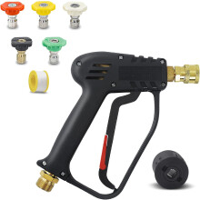 4000PSI High Pressure Washer Gun with M22 14MM Hose Connector, Nilfisk/Bosh Quick Connector, Car Wash Gun Panel Gun for Car Cleaning