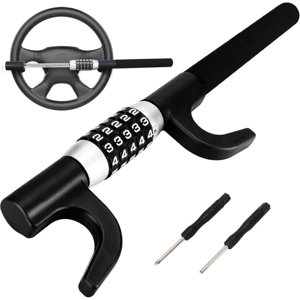 Combination Steering Wheel Lock Password Code Steering Lock Car Steering Wheel Locks Keyless Self Defense Heavy Duty Car Securit 749764118506