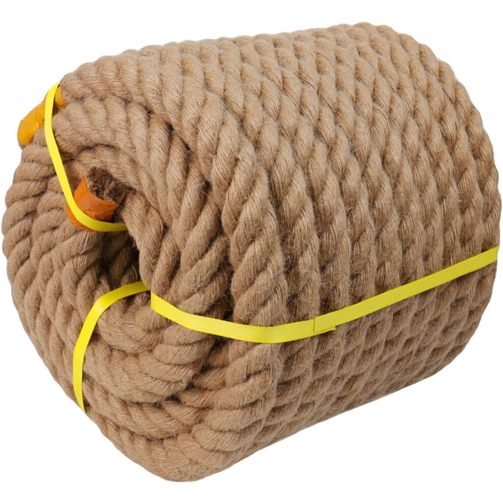 Twisted Manila Rope Jute Rope (1-23Mm X 50 Feet) Natural Thick Hemp Rope For Docks, Railings, Bed Swings, Decorating 749764120080