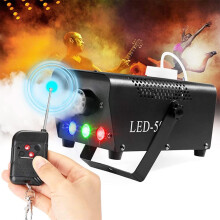 Fog Machine, 500W Smoke Machine with 7 Color Controllable Lights Effect, Automatic Fog Machine Outdoor with Wireless and Wired Remote Control