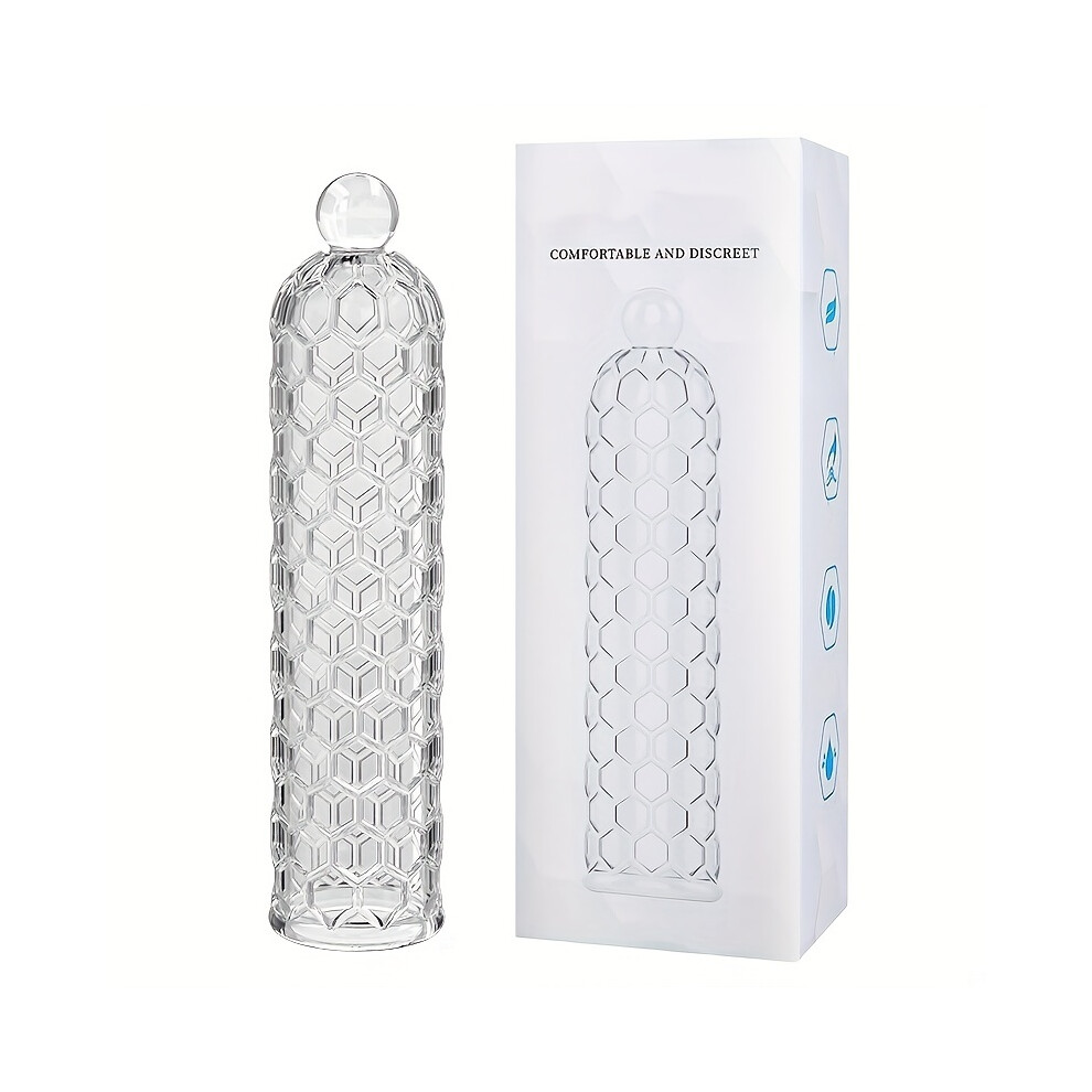 Shenzhenshiwusongmaoyiyouxiangongsi Men's 3Pcs Crystal Textured Bead Penis Sleeve Tpe Soft Elastic Cock Sleeve Extender Condom Time Delay Couple Flirting Adult Sex Toy For Pleasure