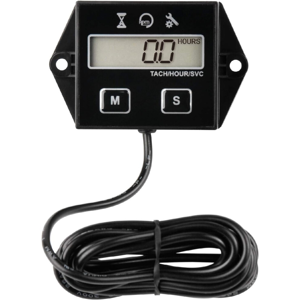 Runleader Digital Hour Meter Tachometer, Maintenance Reminder, User Shutdown, Use for ZTR Lawn Mower Tractor Generator