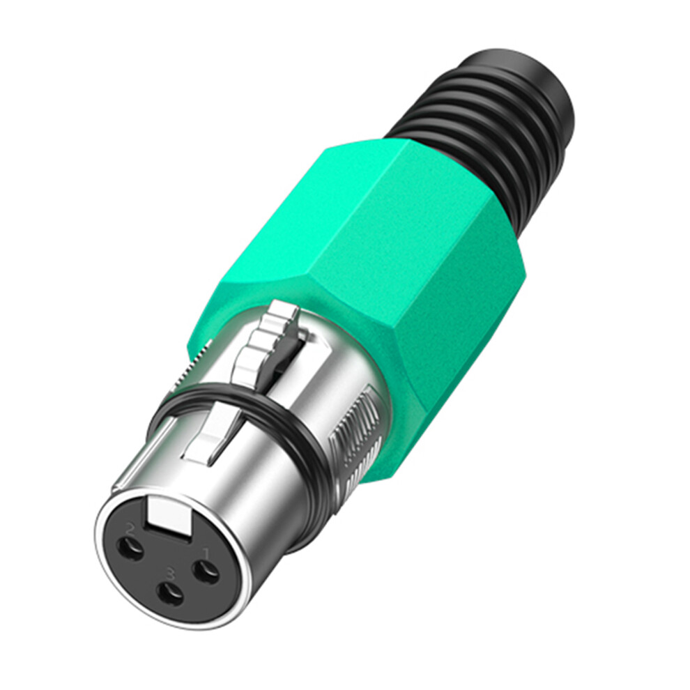 Professional 3Pin Connector Male And Female Auditory Plug For Microphones And Line Adapter Female Green 7751660198349