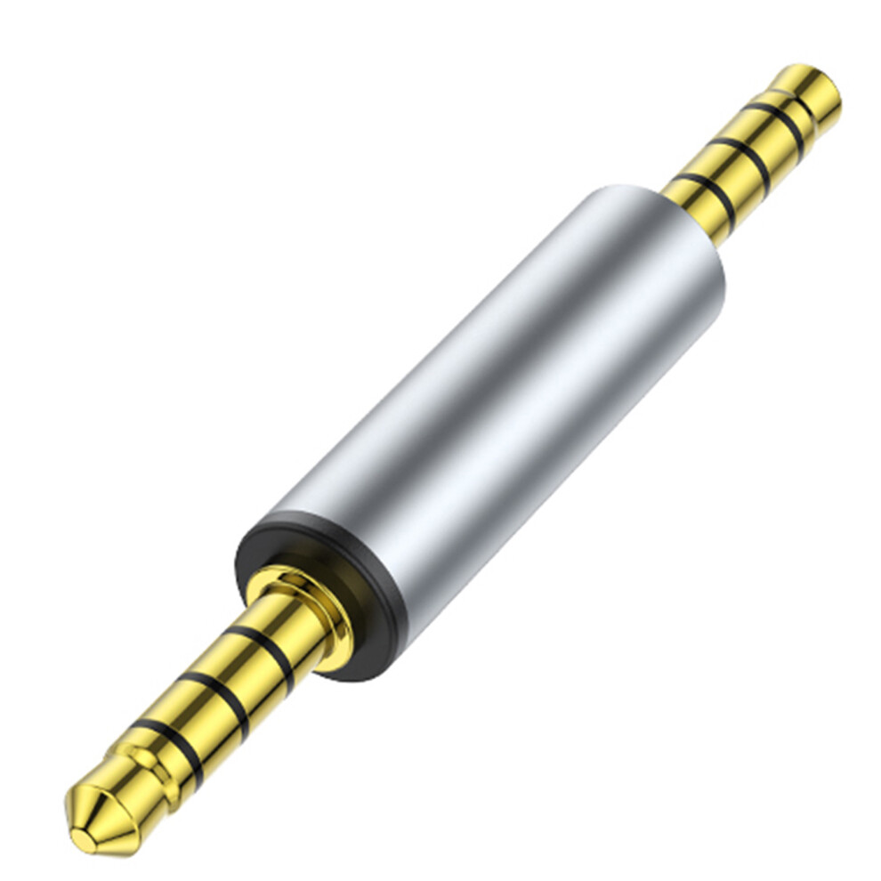 3.5Mm Converter Male Female Connectors Adapter 4-Section Stereo Coupler Extender For Cable Extension Male To Male Silver 7751660198912