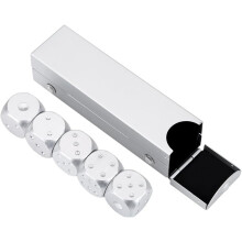 6 Sided Dice Set - Aluminium Alloy DND Dice Table Game Poker Games Dices Set with Storage Box, 5Pcs