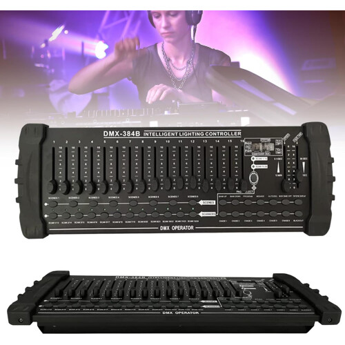 DMX 384B Console, Dmx512 Lighting Controller, Midi Input, Intelligent Dj Controller, Dj Dimming Console, Stage Lighting Console, with LED Display