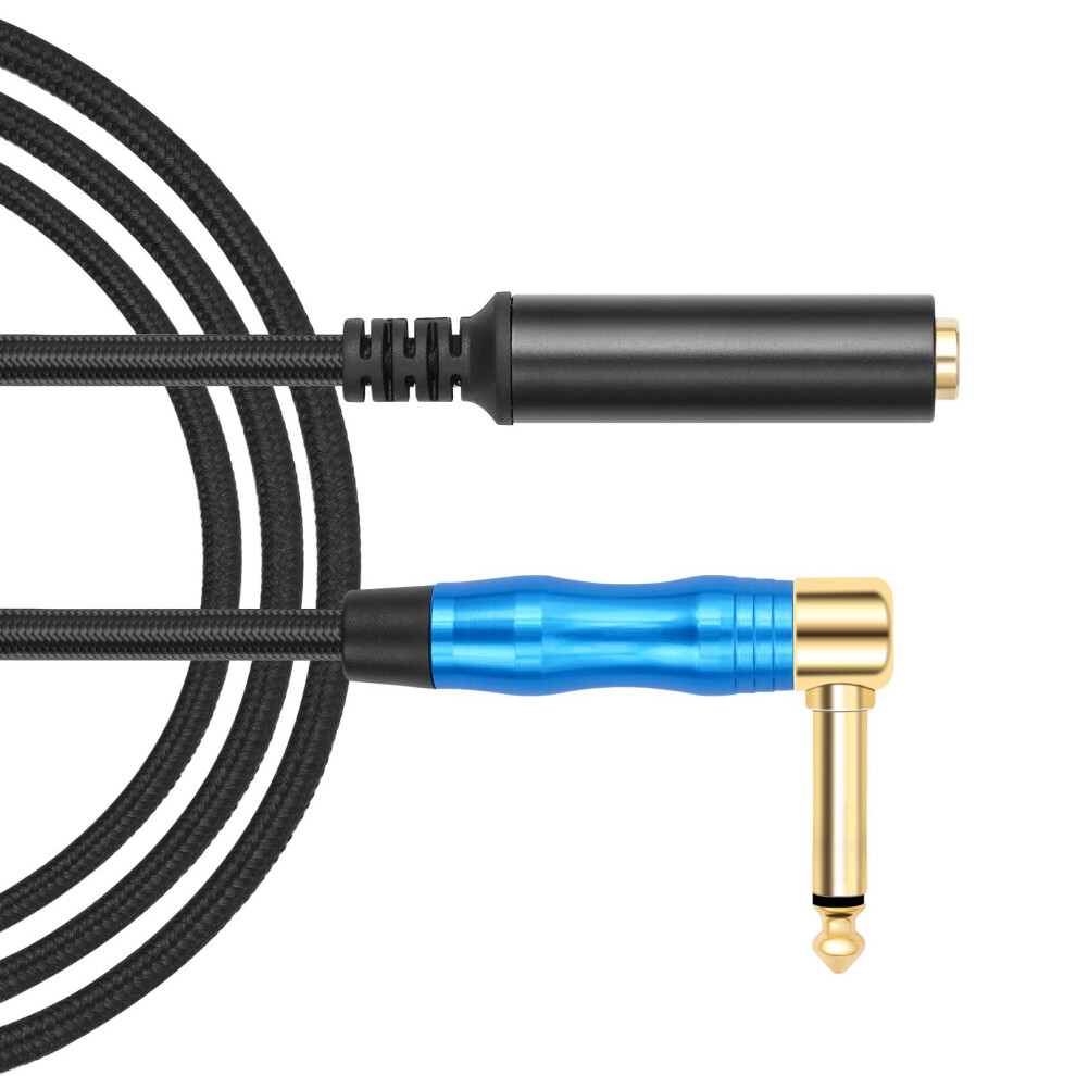 1/4Inch Right Angled Male To 1/4Inch Female Adapter, 6.35Mm 1/4" Connectors For Bottom Guitar 1M 7751660196420
