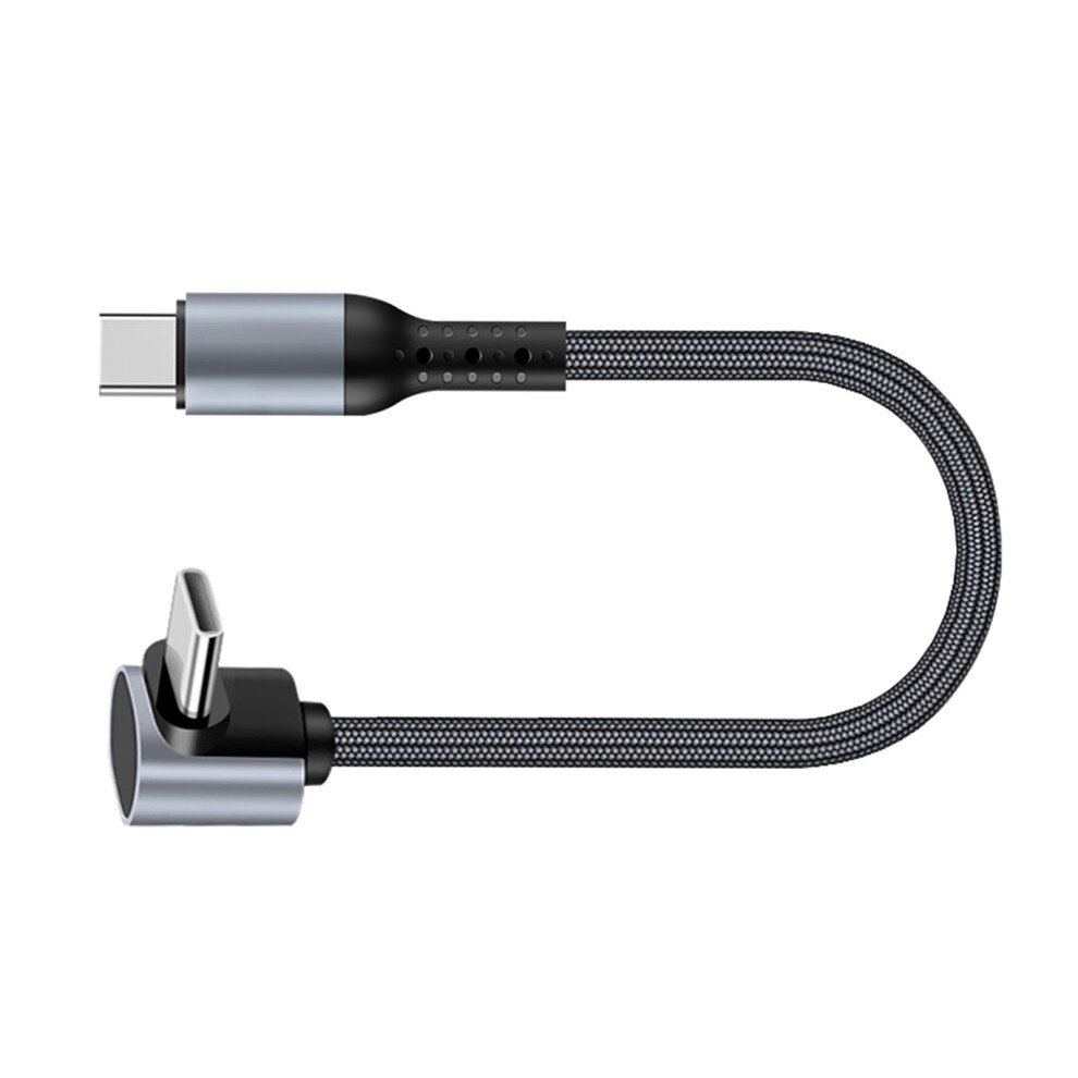 60W Usb C To Usb C Charging Cable Flat Nylon Cord Data Sync Charging Cord Efficient Type C Cord Fast For Phone 15 Pad 25Cm Elbow 7751660196383