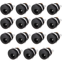 sourcing map DC-022 5,5 mm x 2,1 mm DC-Strombuchse, 3-polig, Einbaubuchse, 15 Stück