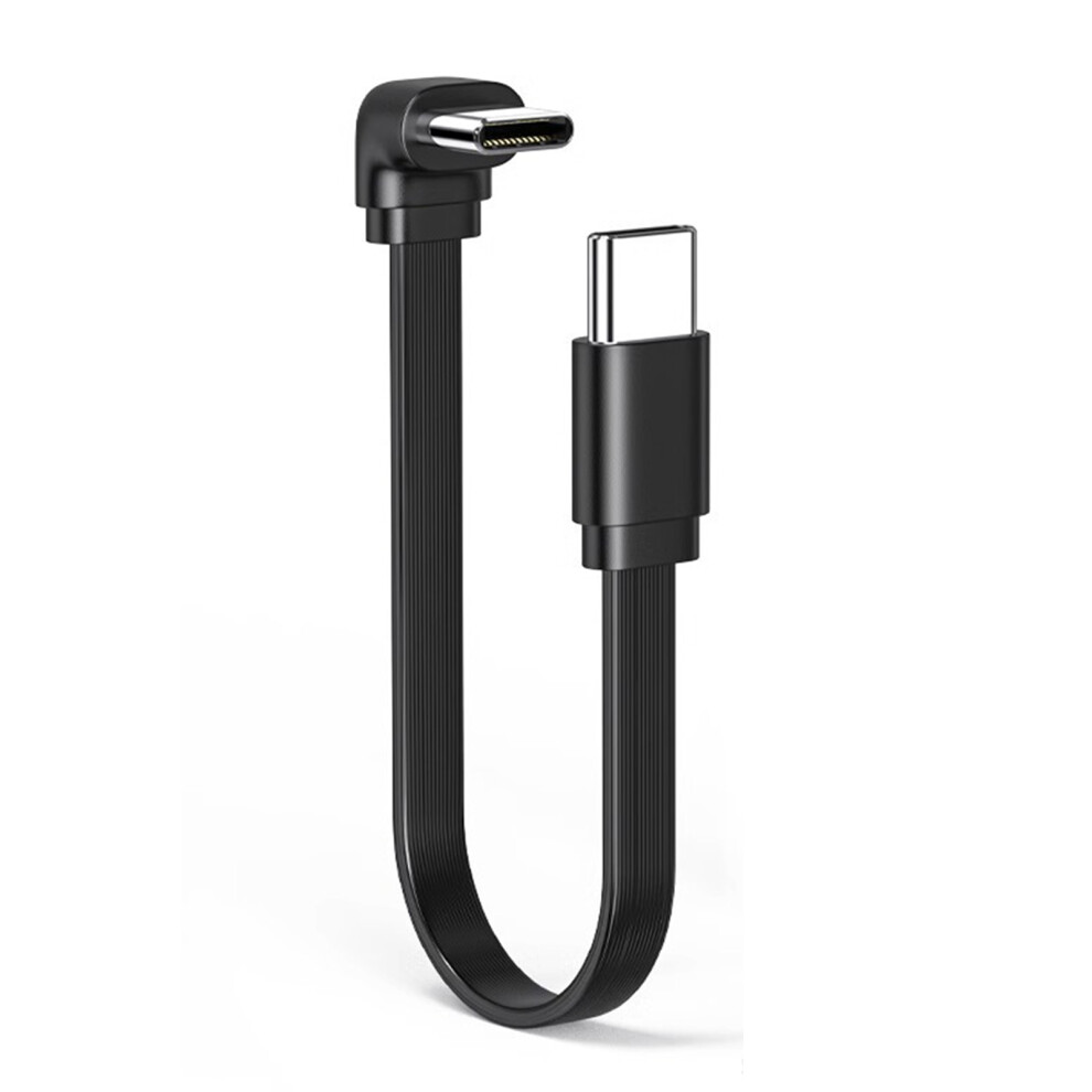 66W Type C to Type C Flat Charging Cable for Smartphones Tablets and Laptops 90 Degree Option Soft Silicone USB C Cord 0.2m single elbow-image-OPC-PHRGZ9X-NEW