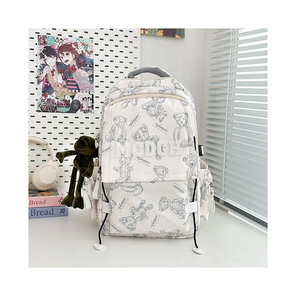 (White Pendant) Polyester Multicolor Travel Pack With Breathable Back System Student For College-image-OPC-PHRGZD7-NEW