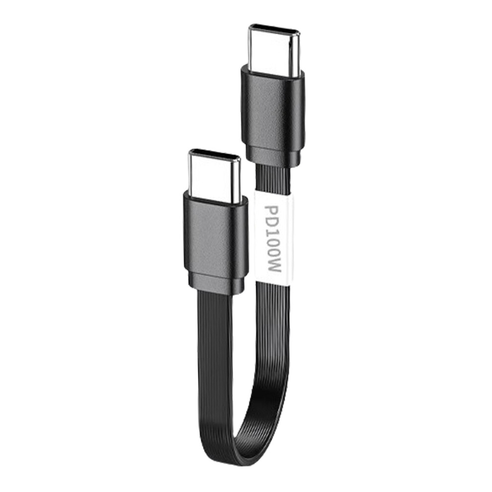 100W Usb C To Usb C Charging Cable Flat Siliconecord Data Sync Charging Cord Efficient Type C Cord Fast For Phone 16 Pad 10Cm 7751660196819