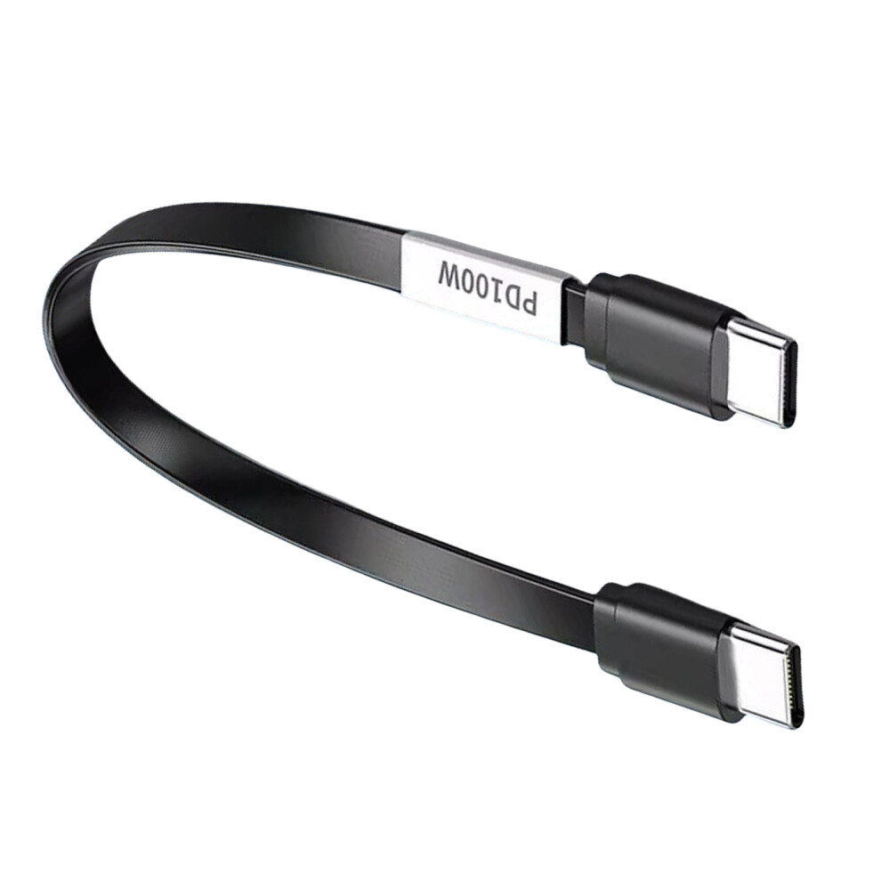 100W Usb C To Usb C Charging Cable Flat Siliconecord Data Sync Charging Cord Efficient Type C Cord Fast For Phone 16 Pad 0.2M 7751660196802