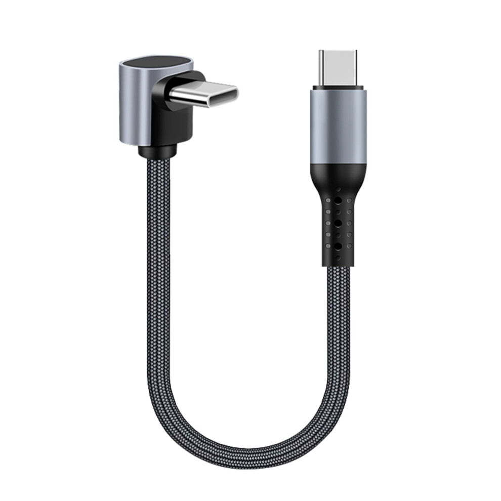 60W Usb C To Usb C Charging Cable Flat Nylon Cord Data Sync Charging Cord Efficient Type C Cord Fast For Phone 15 Pad 0.5M Elbow 7751660196352