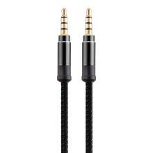 3.5mm 1/8" Male TRS to 3.5mm 1/8" Male TRS Stereo Sound Cable for Guitar Laptop 1.5m Black