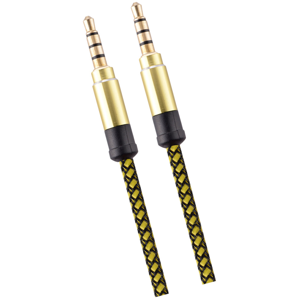 3.5Mm Stereo Male To Male Stereo Output Connectors Cable Headphone Charm Shock Data Sync 3.5Mm Sound Cable 1.5M Yellow 7751660197939