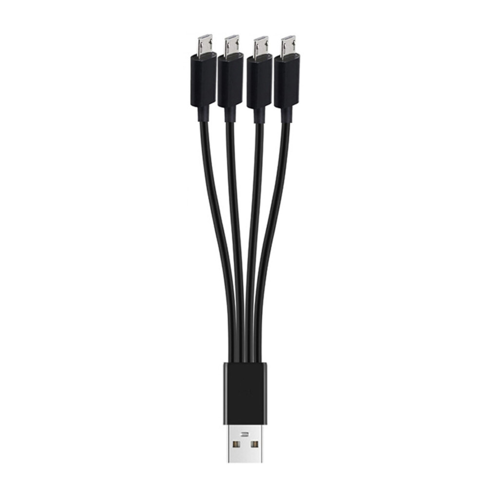 4 In 1 Usb Charging Cable Multi Cable For Multiple Devices 4 Tablets Or Phones Simultaneously 20Cm Black 7751680211196