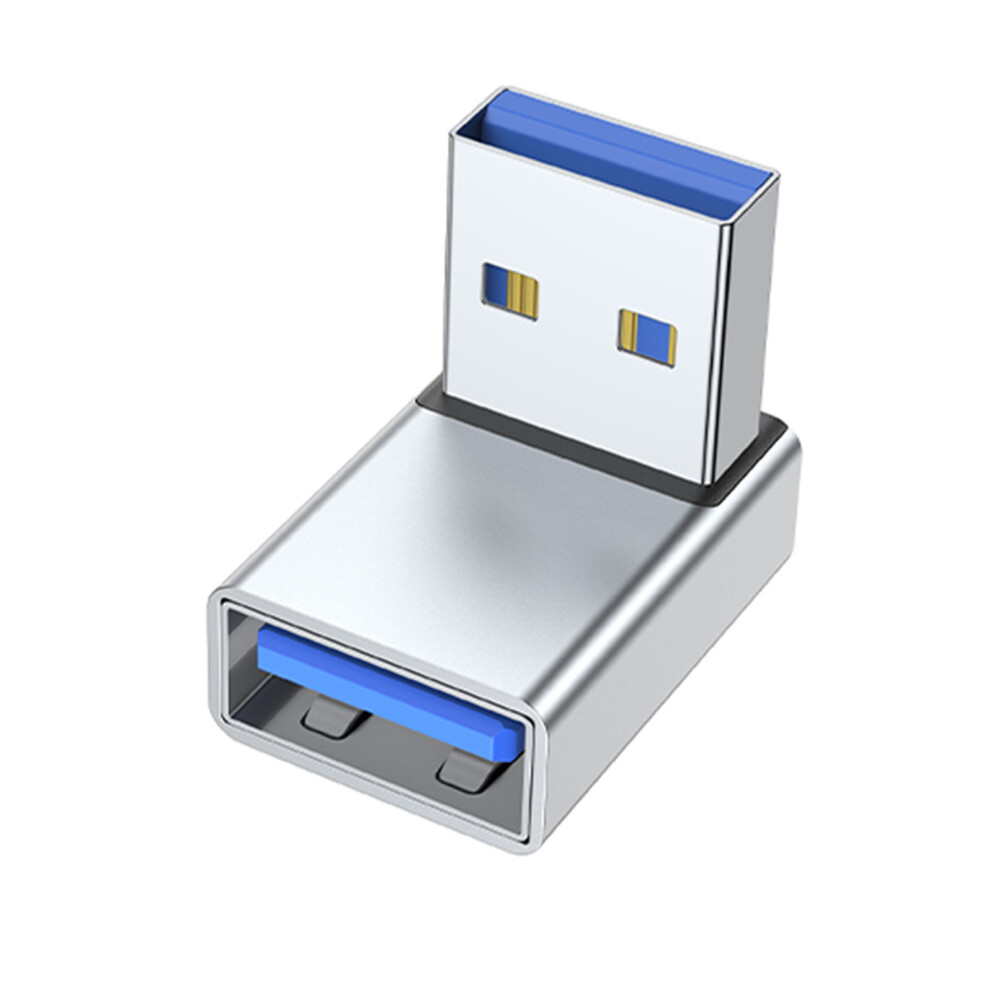 Usb Male To Female 90 Degree Right Extension Adapter Usb Upward Connector Data Sync For Laptop Pc Usb Fan Up Silver 7751680211356
