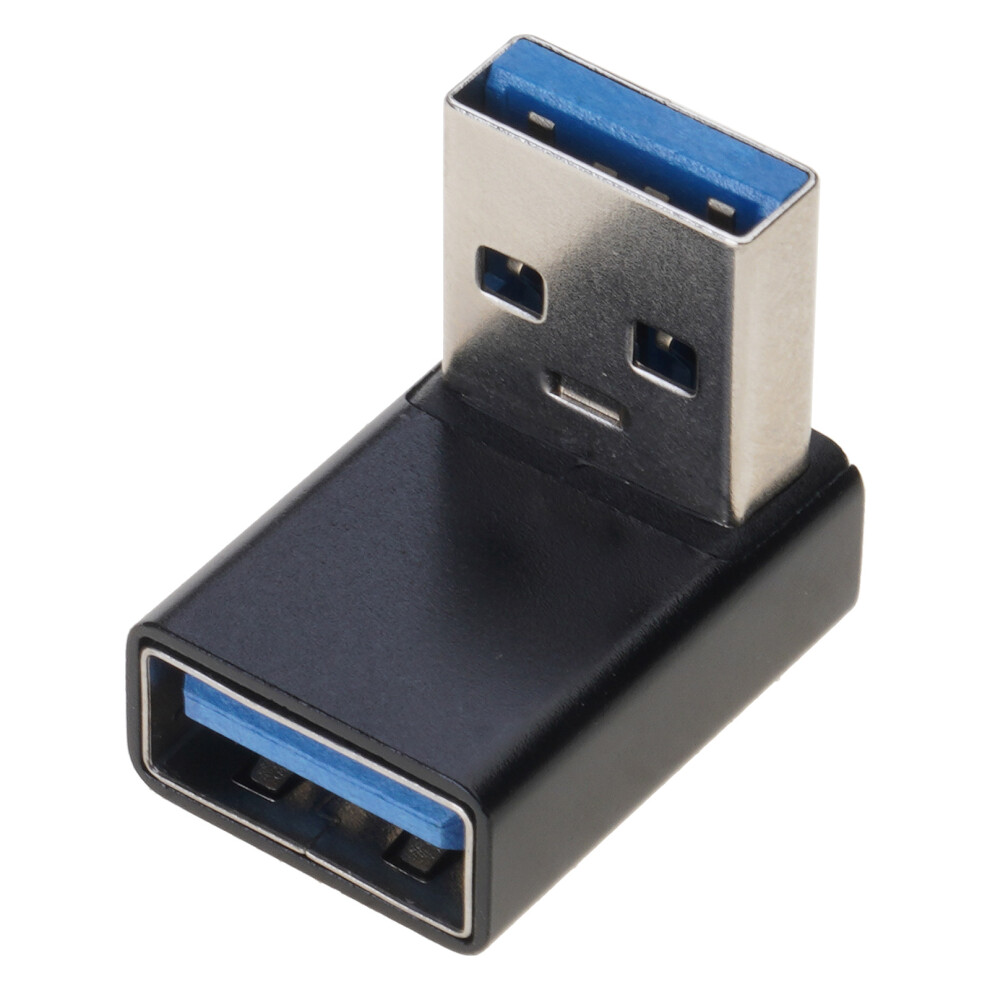 Usb Male To Female 90 Degree Right Extension Adapter Usb Upward Connector Data Sync For Laptop Pc Usb Fan Up Black 7751680211318