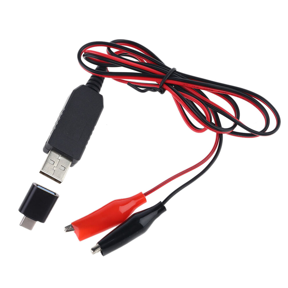 Usb 5V To 6V Aa//C/D Battery Elimination Cable Power Cord With Adapter For Toy, Smart Doorbells Remote Control 1M Black 7751680211929