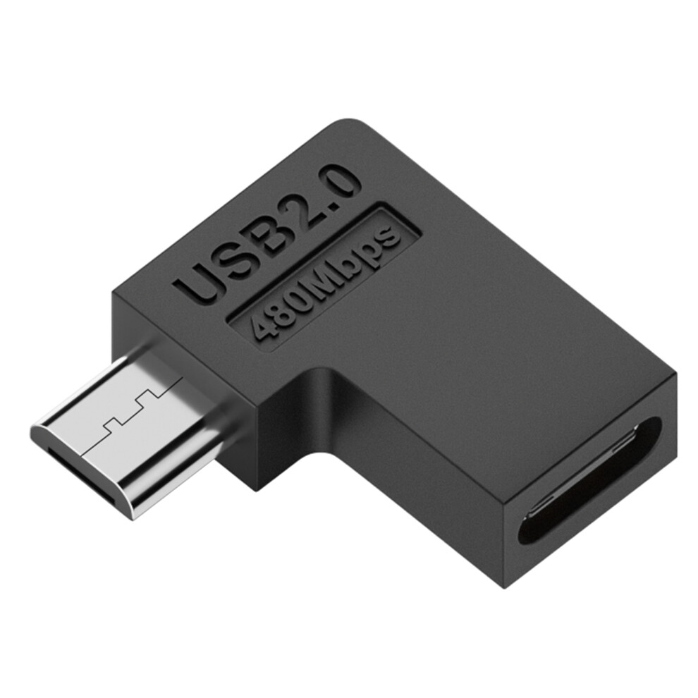 Usb To Usb C Adapter 90 Degree Usb To Type C Data Transfer Convert Connector For Smartphone Car Navigation Bend Left 7751680212155