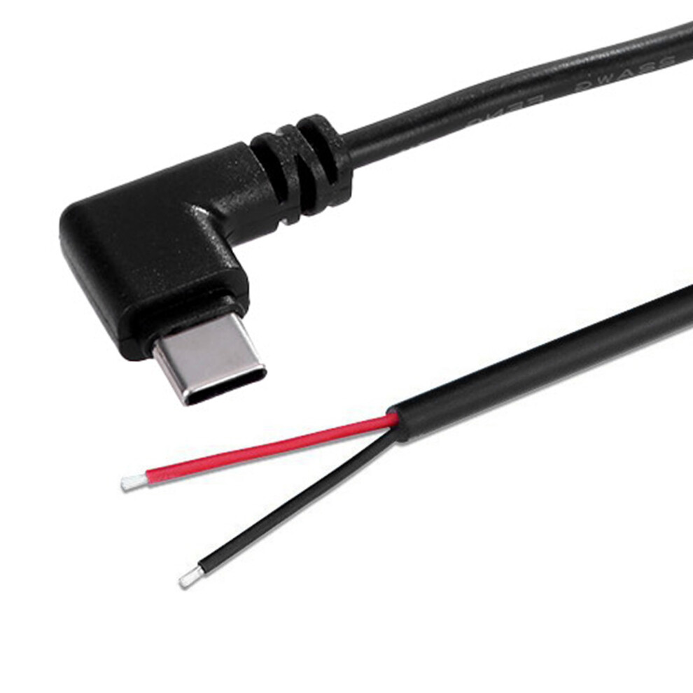 25Cm/1M/2M Type C Male To Open End 2Pin Power Cable Extension Cord Wire 5V 3A 22Awg For Led Routers Fan Camera 2M Elbow Light 7751680212735