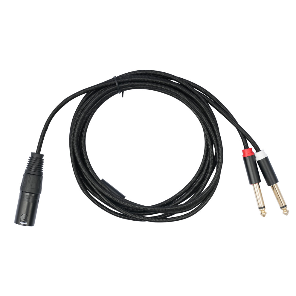3Pin Male To 2X 1/4Inch Y Splitters Cable,Male 3Pin To Double 6.35Mm Music Converters Adapters Cord 1M 7751680212650