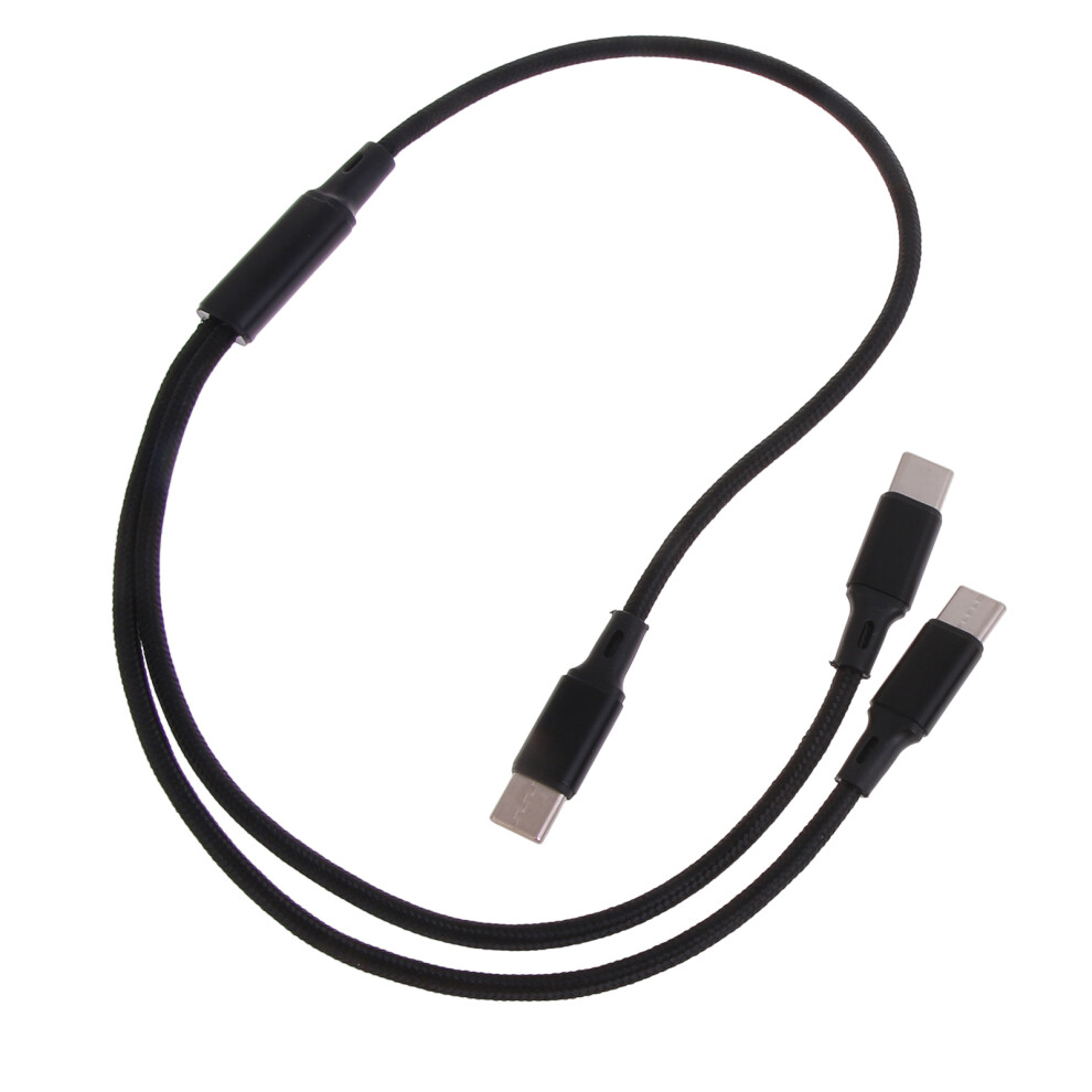 Usb Type C To Type-C+Type-C Cable Nylon Braided Charging Cord With Metal Shells Only For Charging 50Cm/120Cm 50Cm 7751680215309