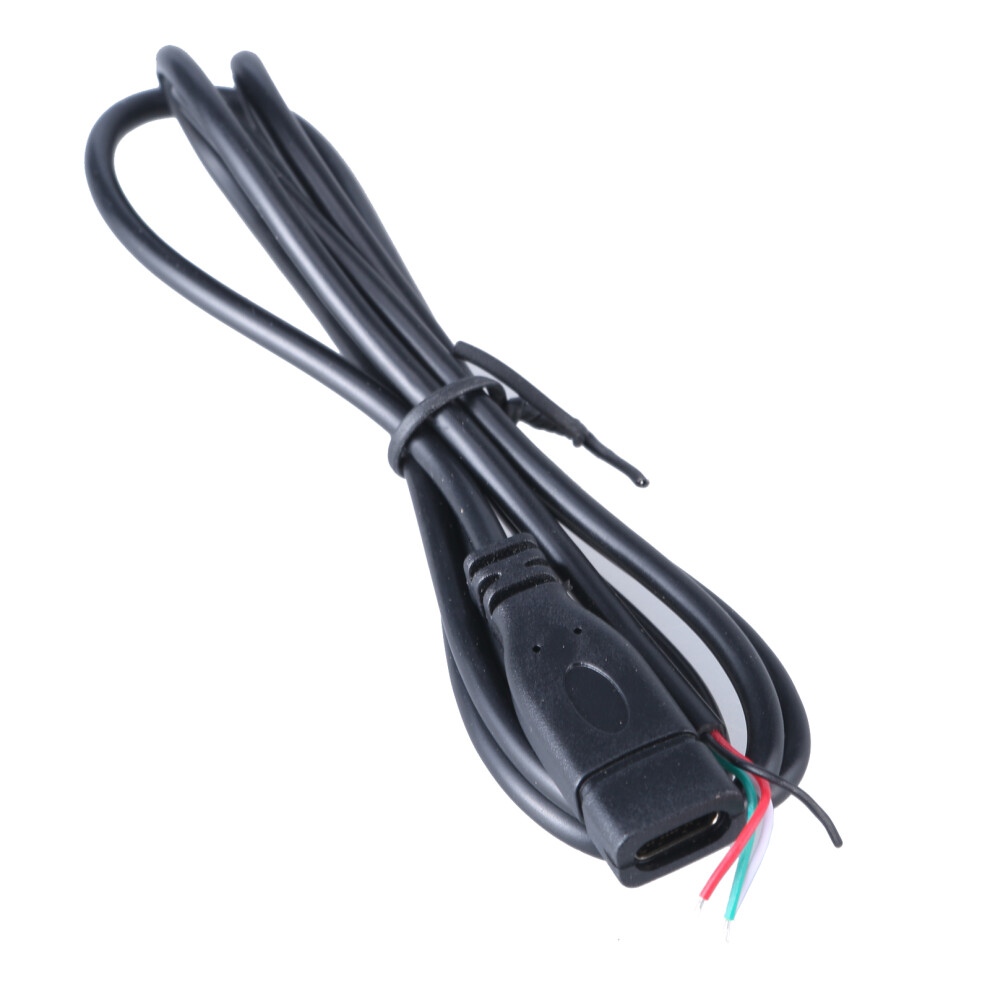 Usb Data Cable Usb Female Connector To 4Pin Solderable Power Cord Extension Wire Line 5V3a Charging 1M Black 7751680213268