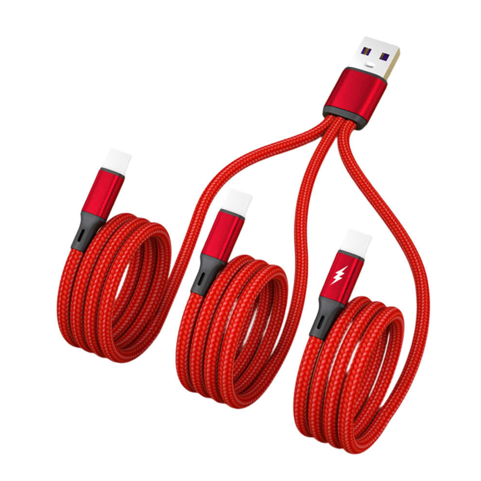 Quick Charging USB to 3x   Cable Cord 5V Power Output  Nylon Braided Laptop  Wire Black/Red red 20cm-image-OPC-PHRGZXR-NEW