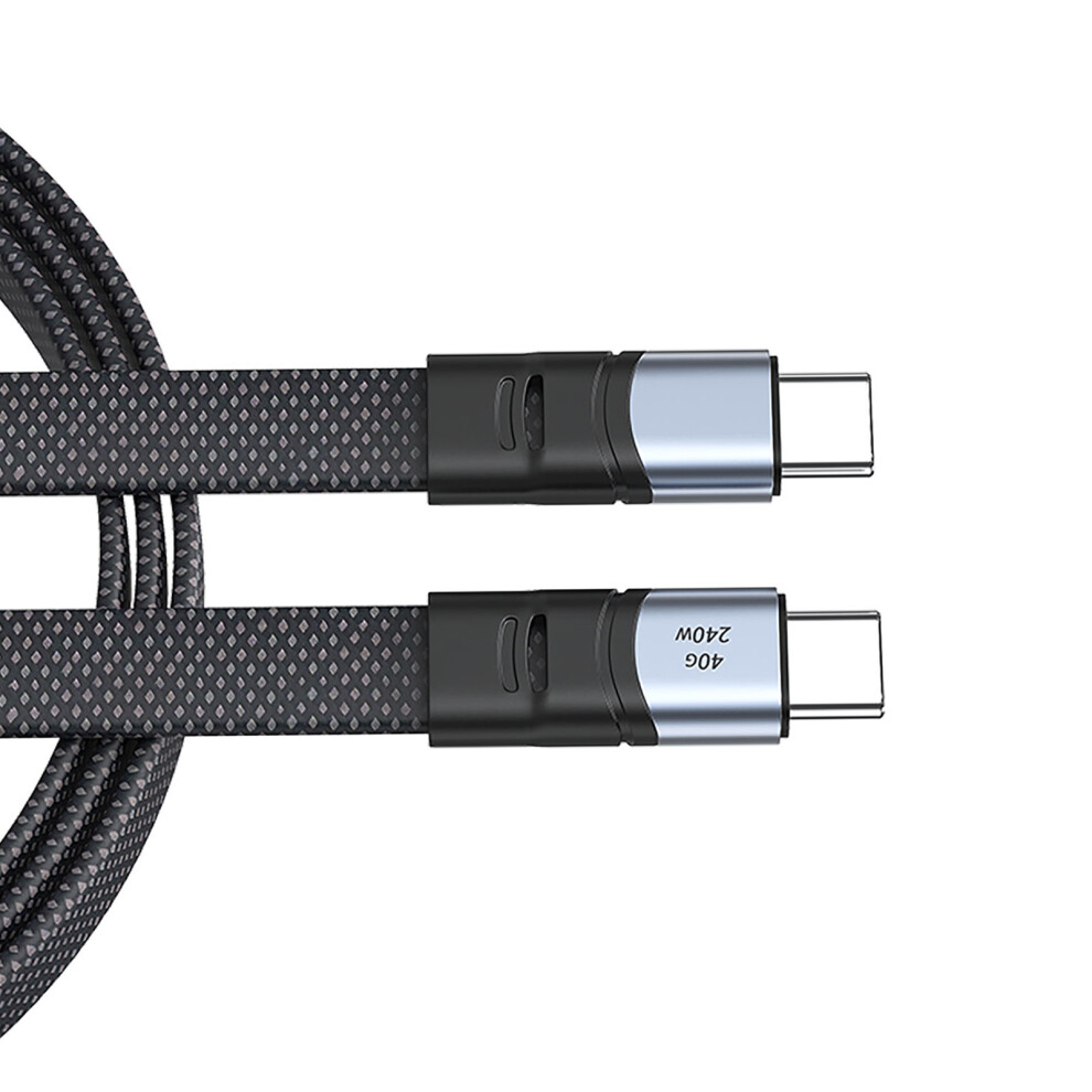240W Usb C To Usb C Charging Cable Flat Nylon Cord Data Sync Charging Cord Efficient Type C Cord Fast For Phone 15 Pad 0.5M 7751680210991