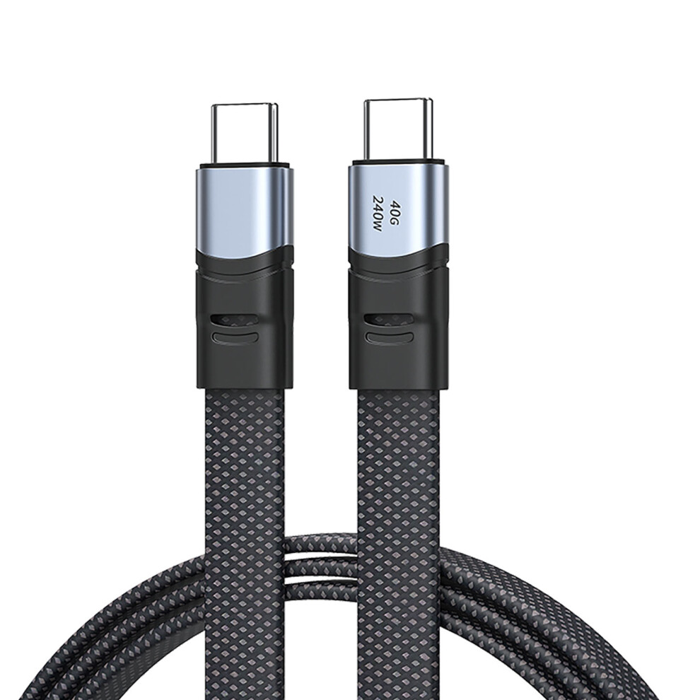 240W Usb C To Usb C Charging Cable Flat Nylon Cord Data Sync Charging Cord Efficient Type C Cord Fast For Phone 15 Pad 1M 7751680211011