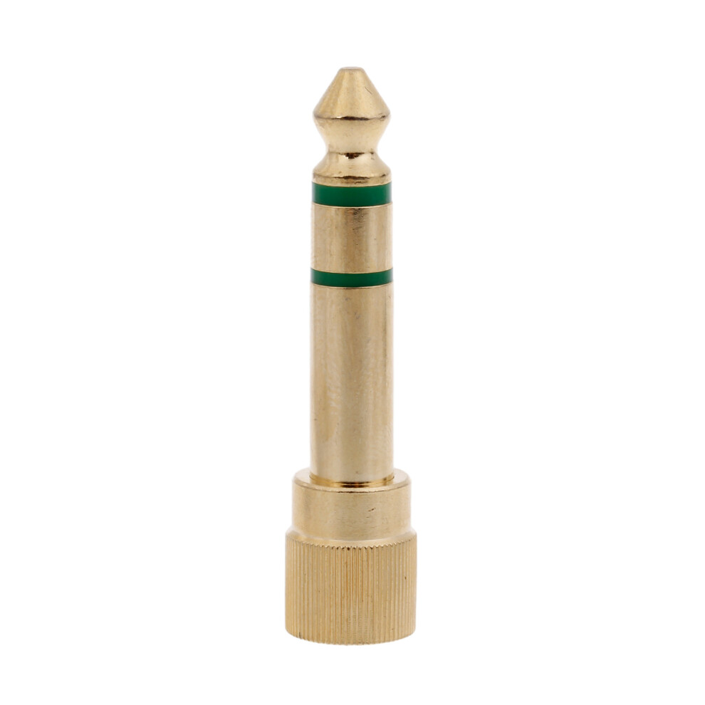 6.35Mm To 3.5Mm Adapter Plated 6.35 Male To 3.5 Female Plug Converter For Headphones Digital Piano Keyboard Gold/Green 7751680212124