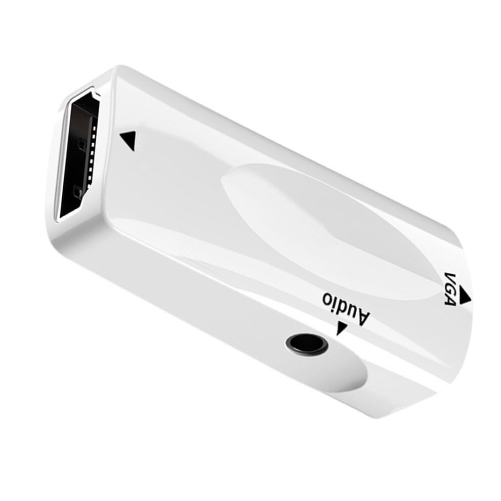 Hdtv To Vga Adapter 1080P Hdtv Male Female To Vga Converter With 3.5Mm Port For Monitors Laptop Projectors Hdtv Female To Female White 7751680215798