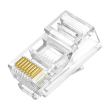 100PCs RJ45 Connectors Cat5 Ethernet Plugs Pass-Through Connector For Solid Ethernet Cables color