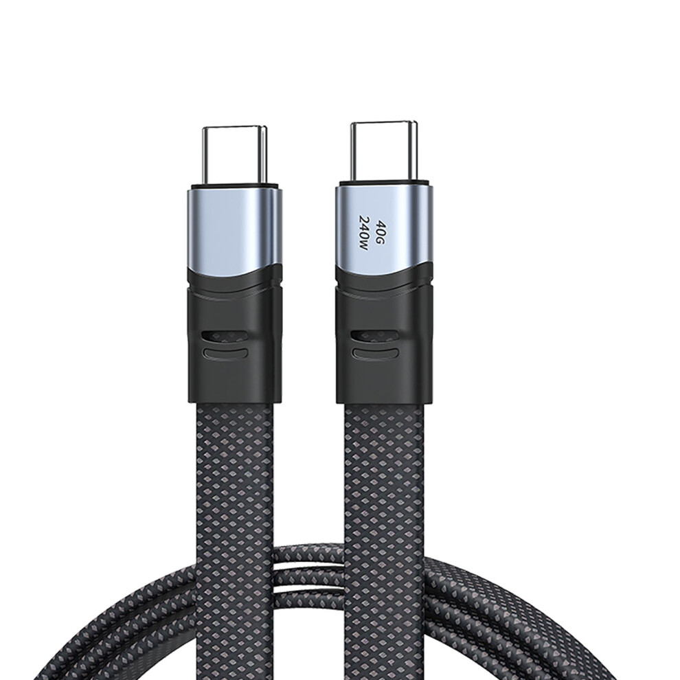 240W Usb C To Usb C Charging Cable Flat Nylon Cord Data Sync Charging Cord Efficient Type C Cord Fast For Phone 15 Pad 1.2M 7751680217464