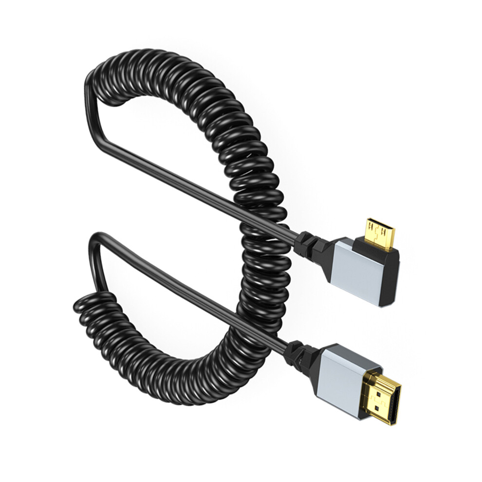 4K Video Extension Coiled Cable 90 Degree Angled Option Option 4K60hz Spring Cord For Tablets Laptops And More 50-200Cm Bend Right 7751680220303