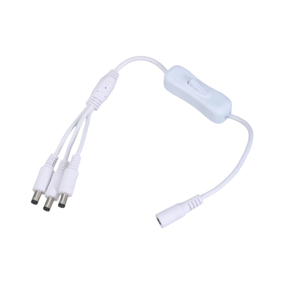 Dc5521 Y Splitter Power Cable 5.5X2.1mm Female To 3 Male Extension Switcher For Cctv Led 37Cm Light/White 7751680218386