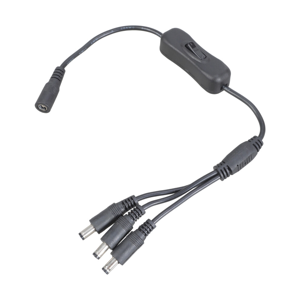 Dc5521 Y Splitter Power Cable 5.5X2.1mm Female To 3 Male Extension Switcher For Cctv Led 37Cm Light/Black 7751680218393