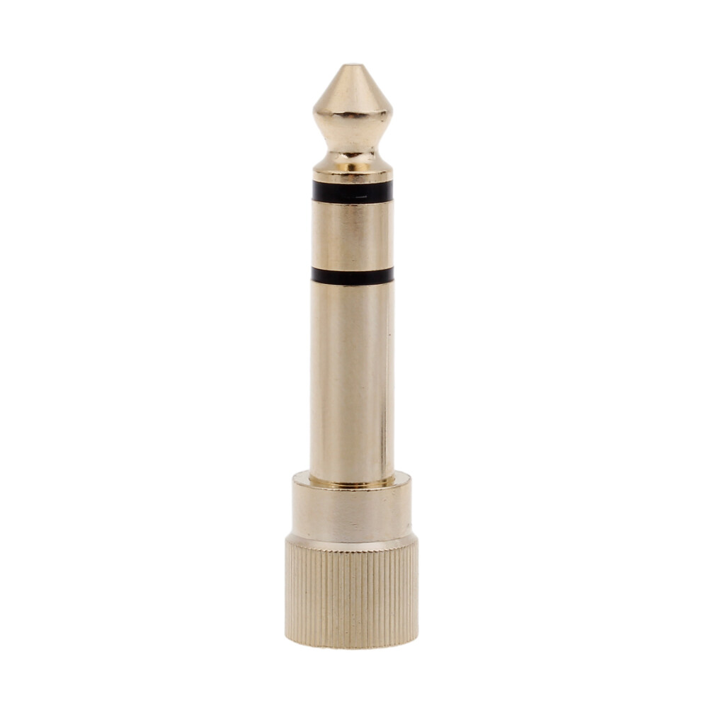 6.35Mm To 3.5Mm Adapter Plated 6.35 Male To 3.5 Female Plug Converter For Headphones Digital Piano Keyboard Gold/Black 7751680212117