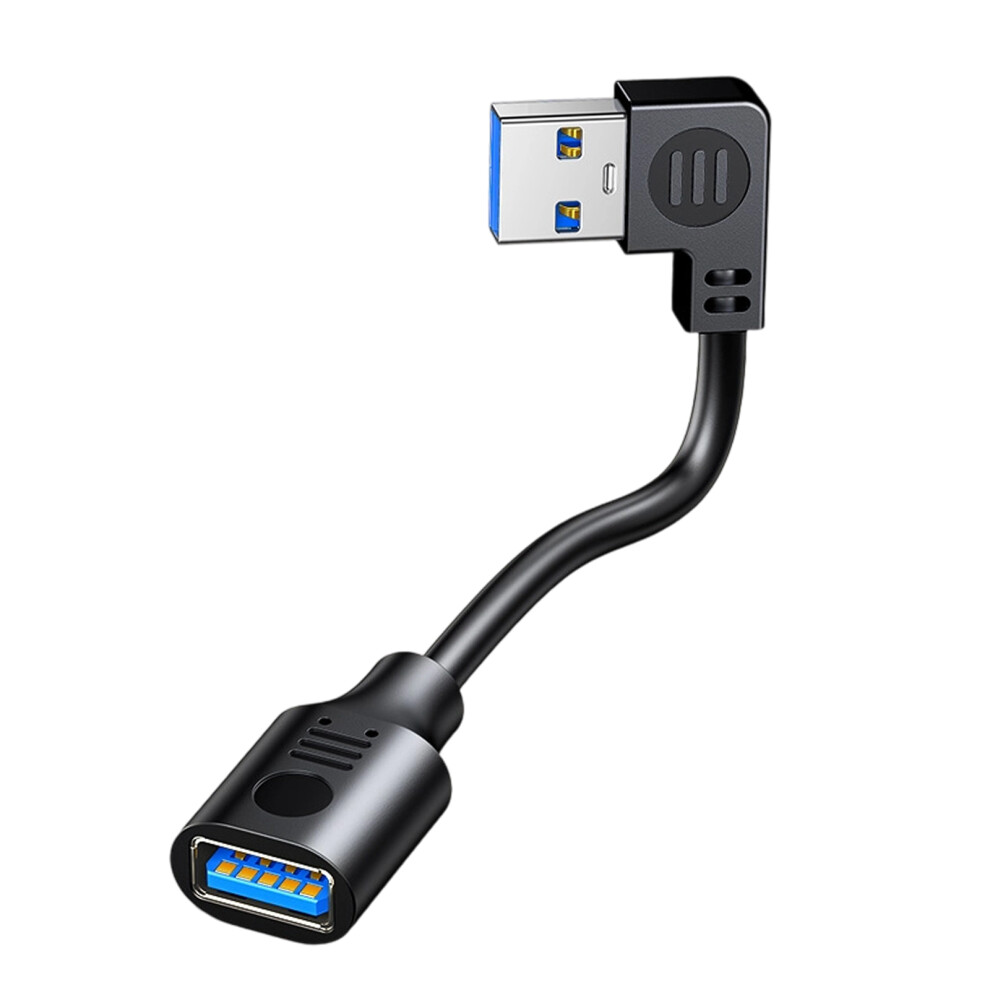 Usb3.0 Extension Cable 90 Degree Angled Connector Wire Male To Female Adapter Cord For Computer Accessories 0.3M Left Bend Black 7751680218874