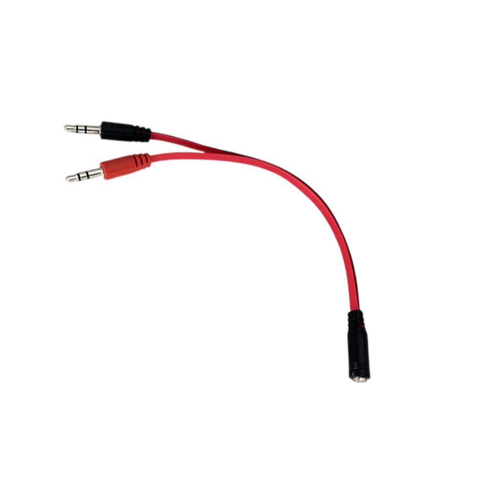 3.5Mm Headphone Microphone Splitter Cable 20Cm Flat Design For Laptop Desktop Auditory Adapter 2 Male And 1 Female 7751680218324