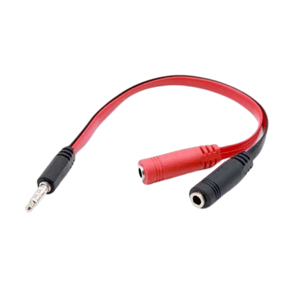 3.5Mm Headphone Microphone Splitter Cable 20Cm Flat Design For Laptop Desktop Auditory Adapter 2 Female And 1 Male 7751680218331