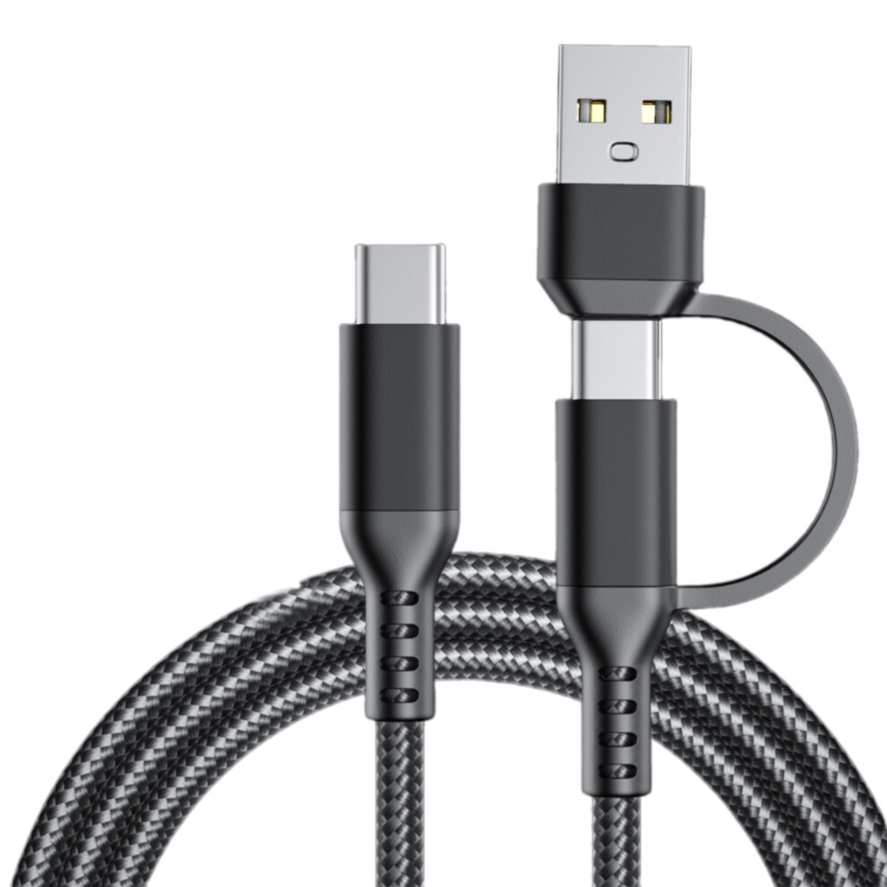 Nylon Braided Usb C Data Cord Fast Charging Cable 60W Fast Speed Charging Compatible For Type C Devices 100Cm Black 7751680218256