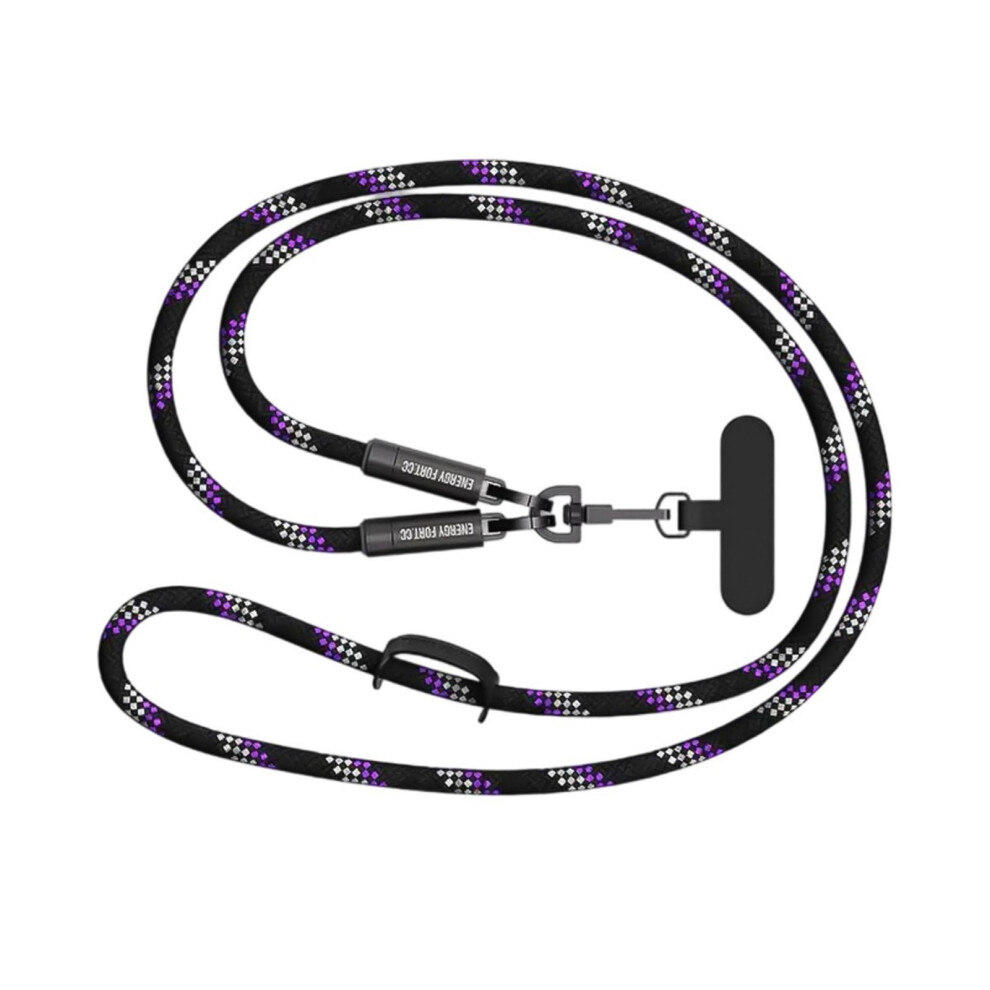 Crossbody Phone Lanyard Straps With Patches Adjustable Braided Neck Straps Necklace With 240W Charging Cable For Smartph 1.5M 7751680216870