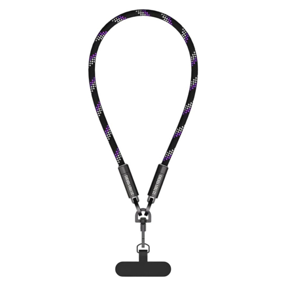 Crossbody Phone Lanyard Straps With Patches Adjustable Braided Neck Straps Necklace With 240W Charging Cable For Smartph 0.3M 7751680216863