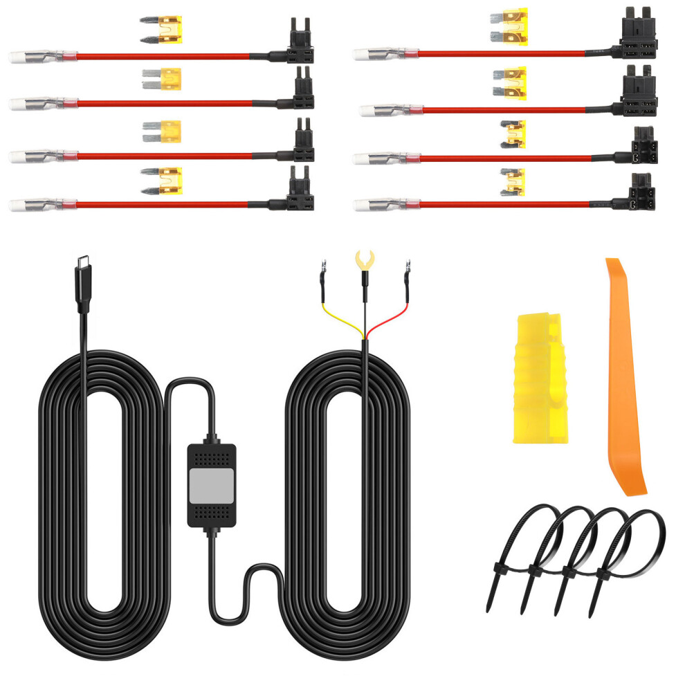Advanced Hardwire Set For Dashcams Usb Power Port 24 Hour Parking Power Cord Typec Straight Head 7751680220655