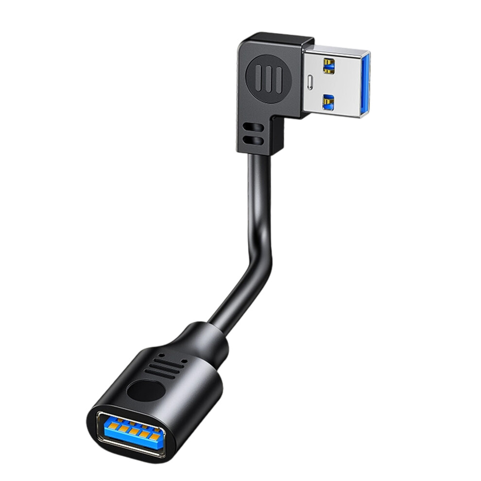 Usb3.0 Extension Cable 90 Degree Angled Connector Wire Male To Female Adapter Cord For Computer Accessories 15Cm Right Bend Black 7751680218904