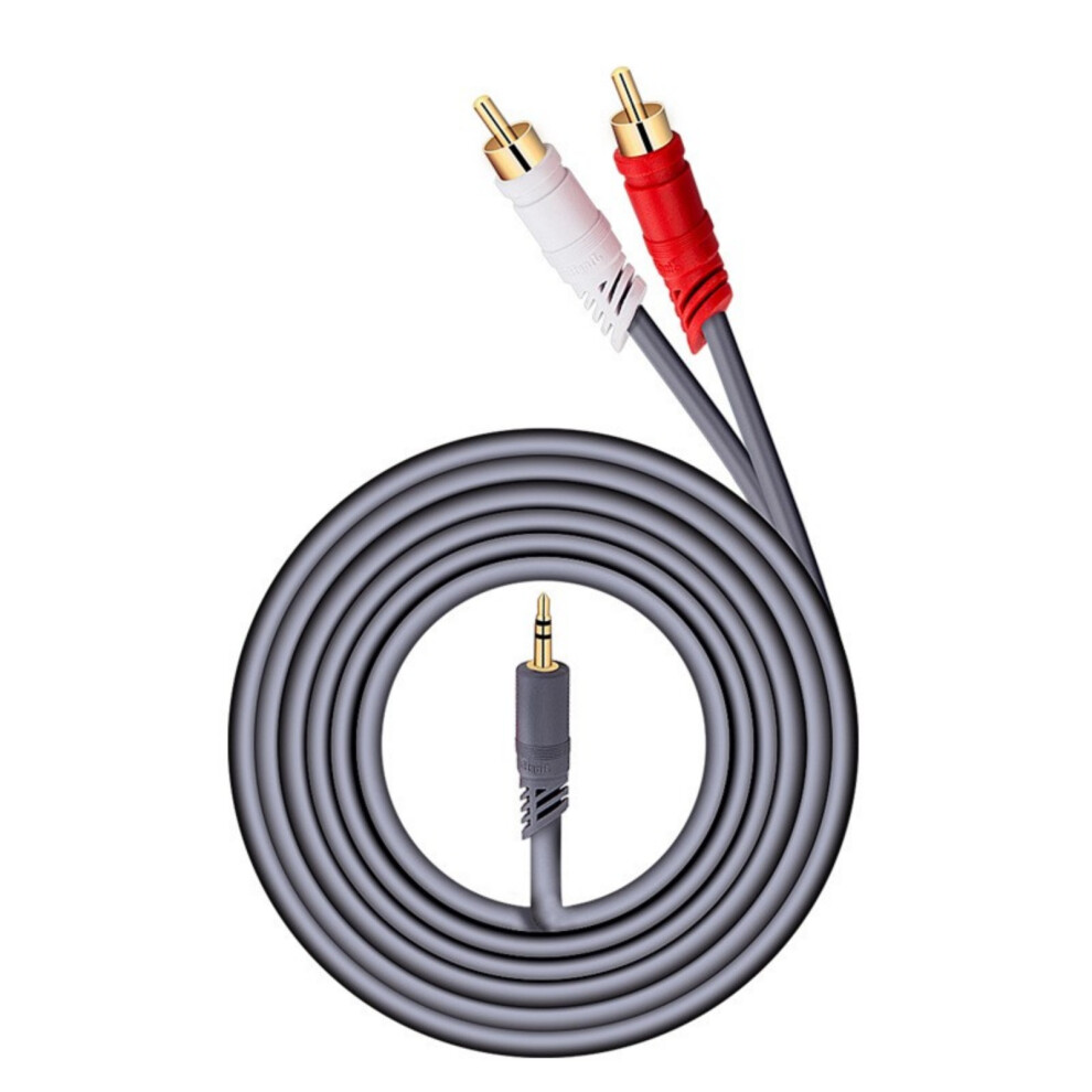 3.5Mm Male To 2Rca Cable 3.5Mm Auxs To 2Rca Adapter Cord For High Fidelitys Sound And Interferences Resistance 1.5M Gold 7751680218072